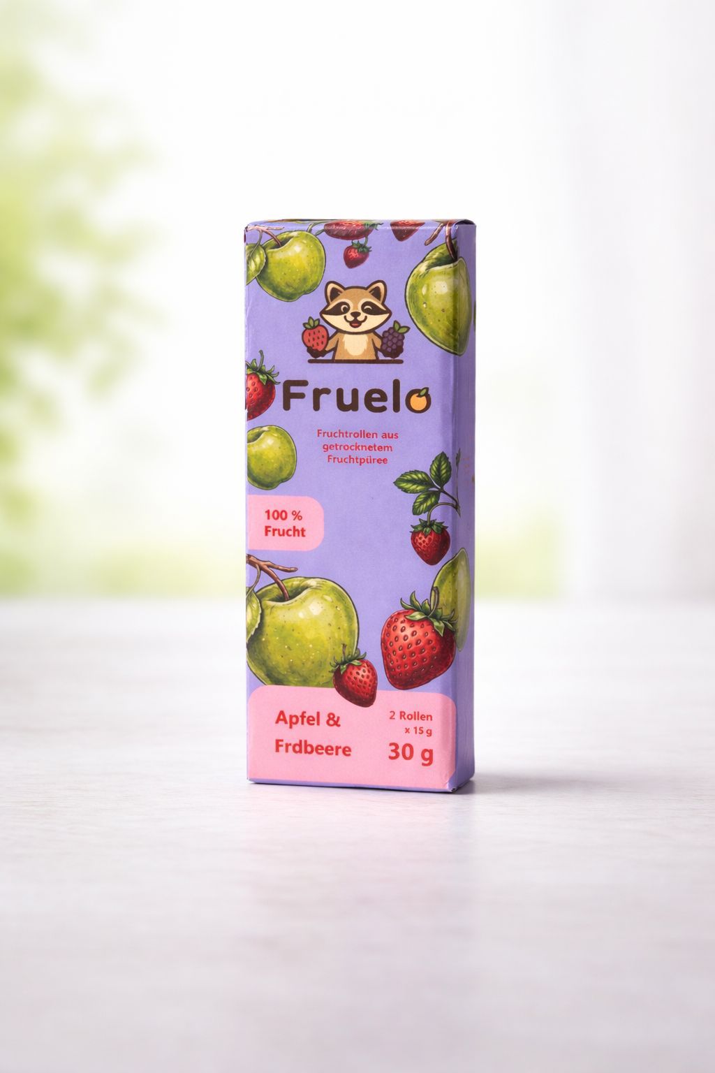 Fruelo Verpackung Apfel und Erdbeere